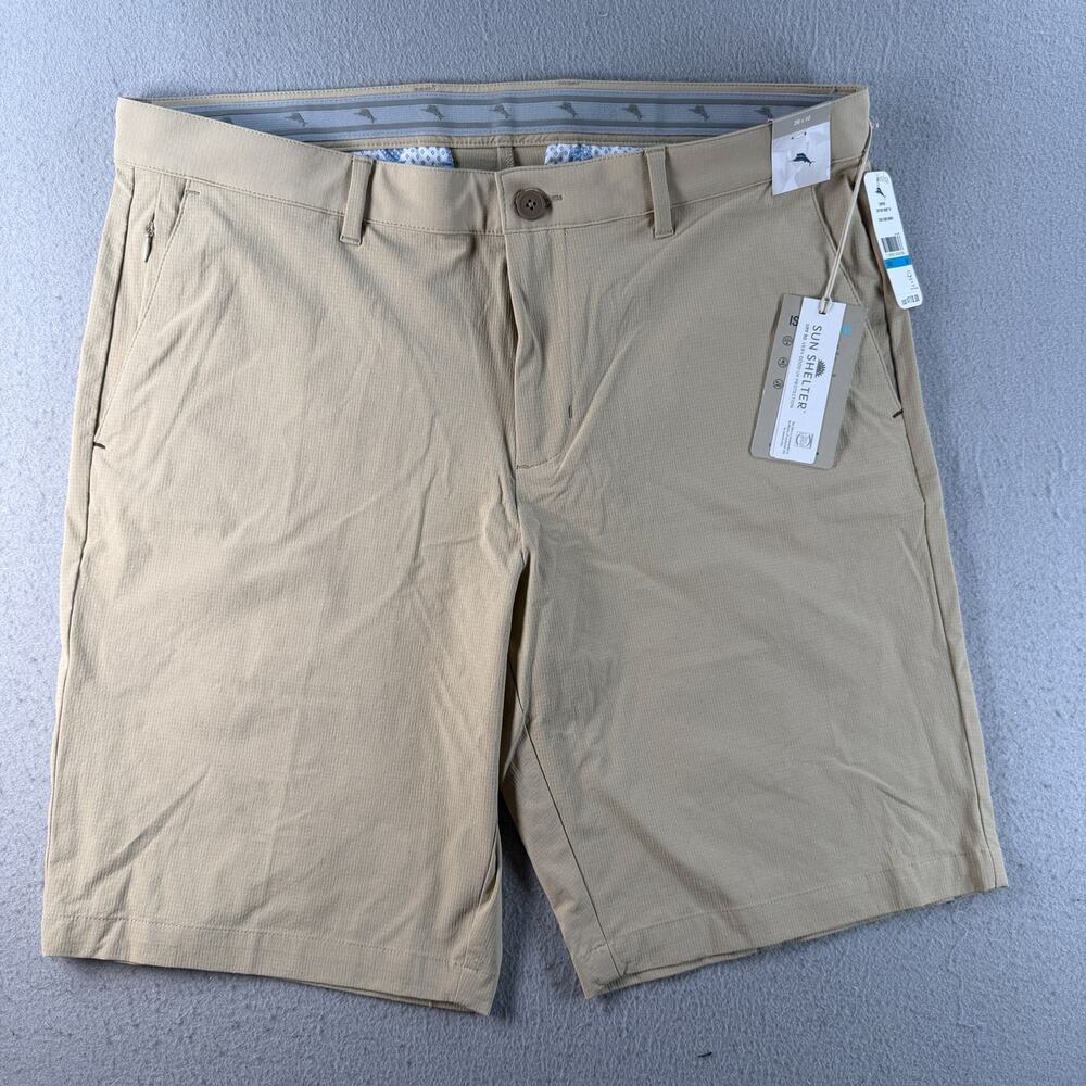 Tommy Bahama Chip Shot 10 Shorts Mens 36 Stone Khaki IslandZone Golf NWT